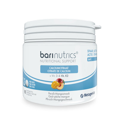 BariNutrics Citrate de calcium Vit. D & Vit. K2 90 Comprimés à mâcher