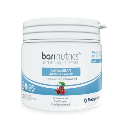 BariNutrics Citrate de calcium Vit. D & Vit. K2 90 Comprimés à mâcher