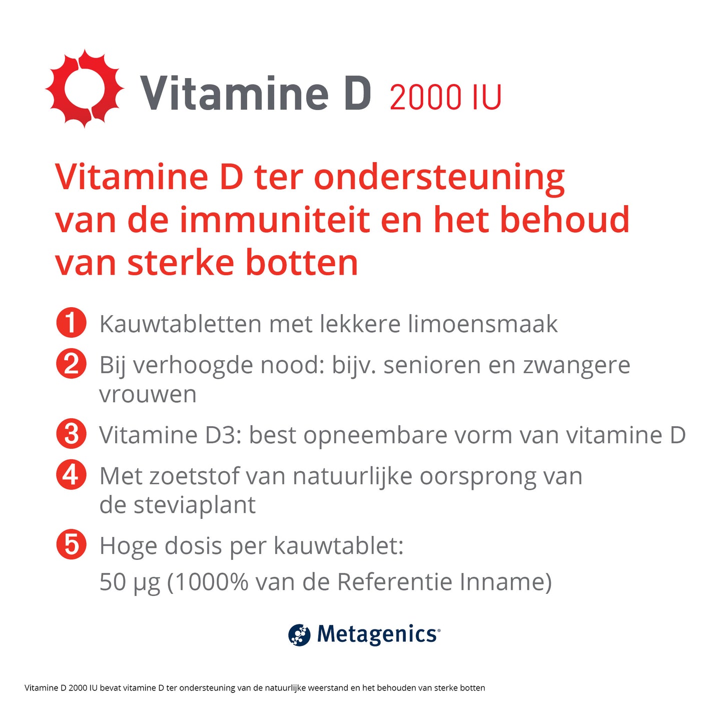 Vitamine D 2000 UI Comprimés à mâcher
