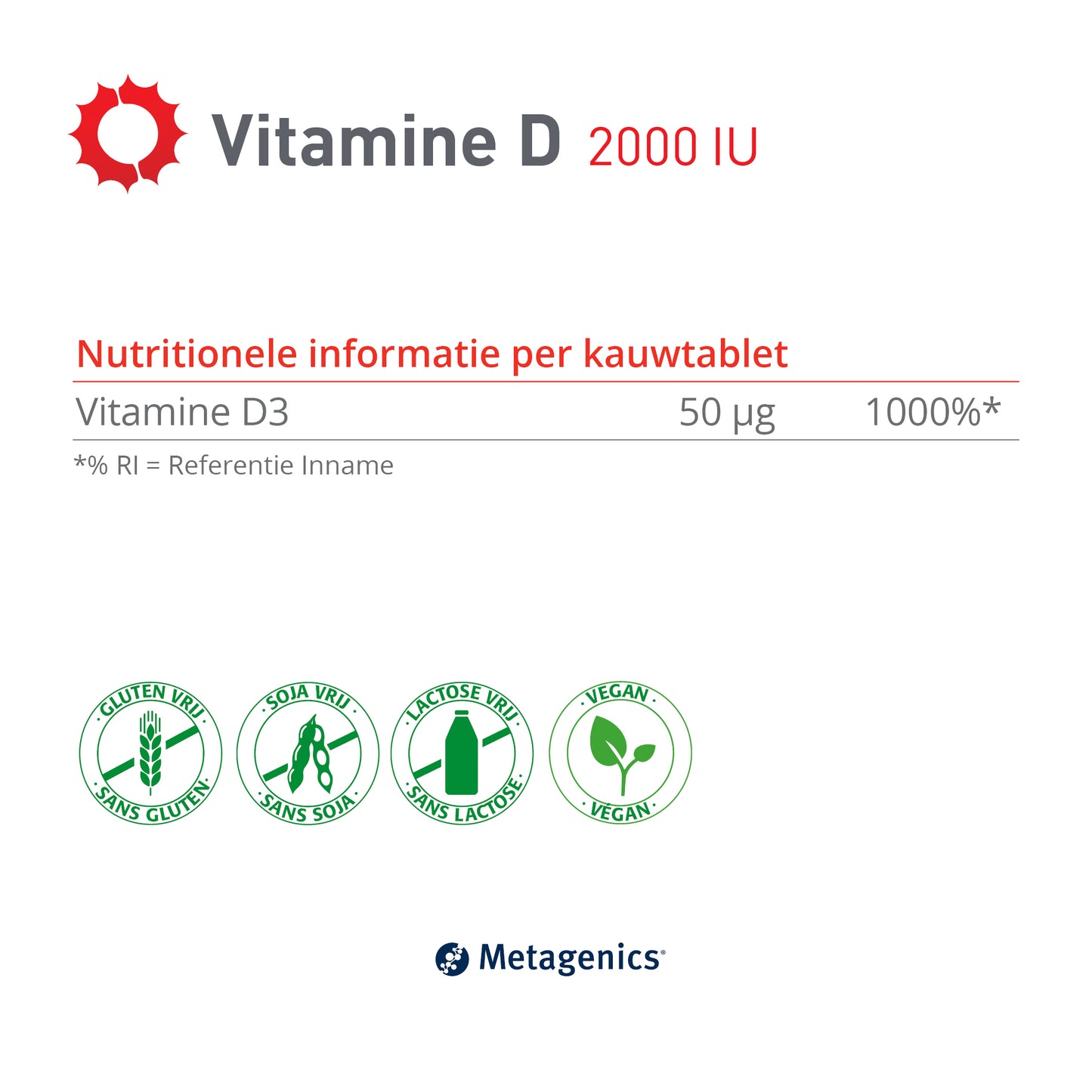 Vitamine D 2000 UI Comprimés à mâcher