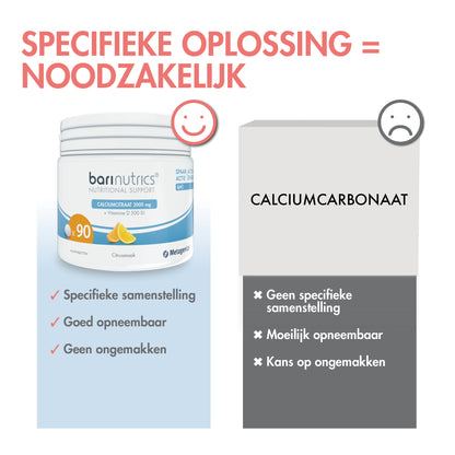 BariNutrics Citrate de calcium Vit. D & Vit. K2 90 Comprimés à mâcher
