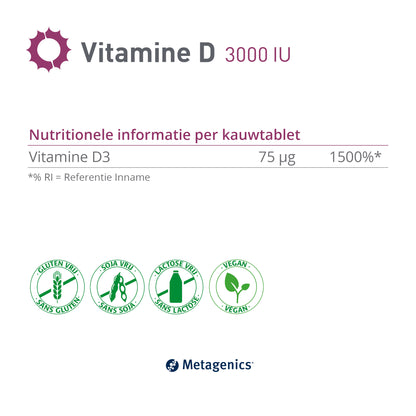 Vitamine D 3000 UI 168 Comprimés à mâcher