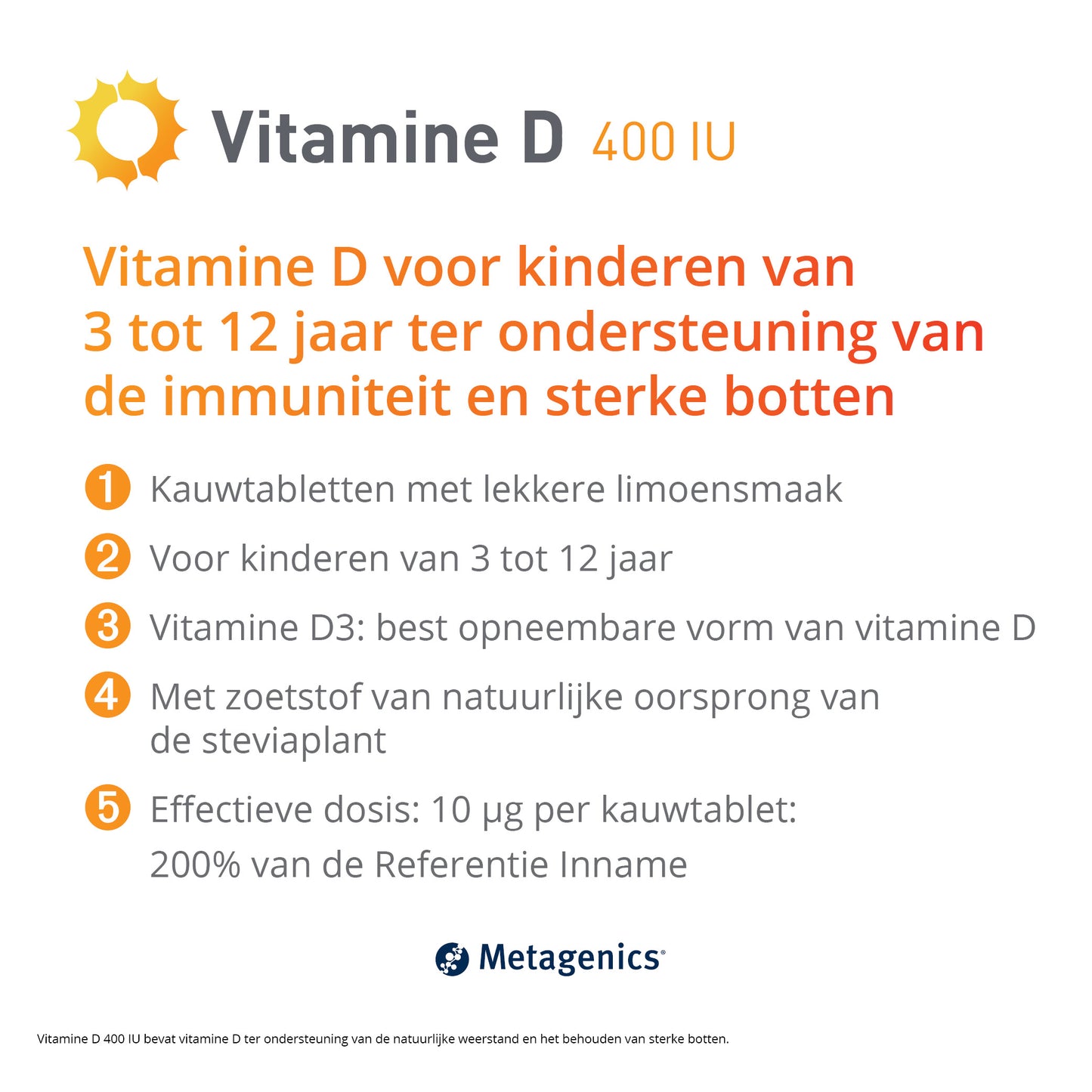 Vitamine D 400 UI  84 Comprimés à mâcher