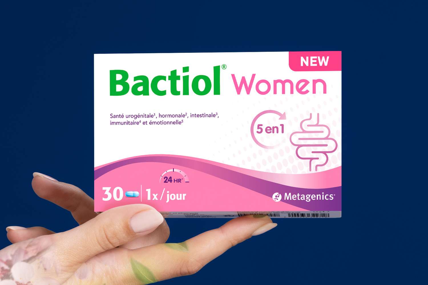 Main tenant le packshot de Bactiol Women.